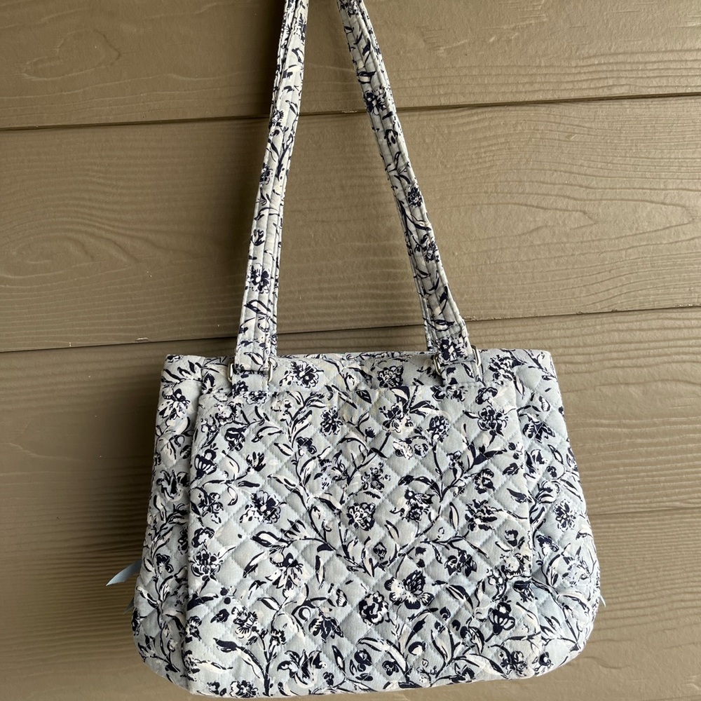 Vera Bradley Light Blue/ Navy Floral Patterned Bag